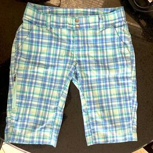 Columbia Blue Green Plaid Shorts